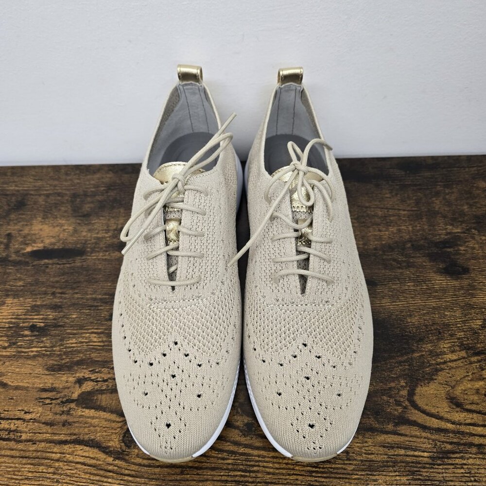 NEW Cole Haan 2 Zerogrand Stitchlite Wingtip Oxford Shoes 10 B Rye White Sole - Picture 6 of 10